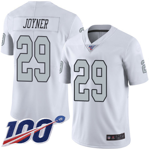 Men Oakland Raiders Limited White Lamarcus Joyner Jersey NFL Football 29 100th Season Rush Vapor Jersey